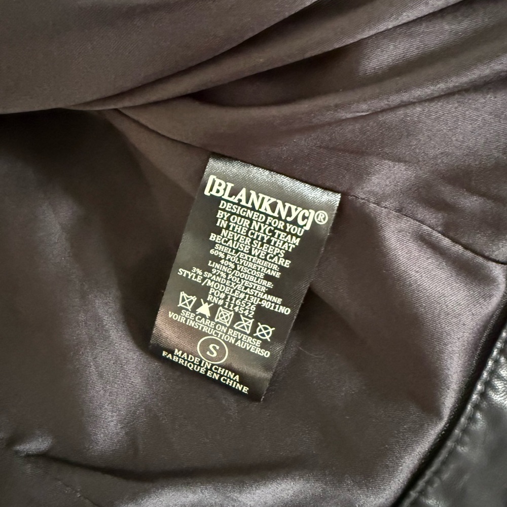 Blank NYC Black Faux Leather Asymmetrical Zip Jacket - Picture 4 of 6